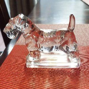 Heisey Animal Scottie Dog Champ Sealyham Terrier Clear Paperweight